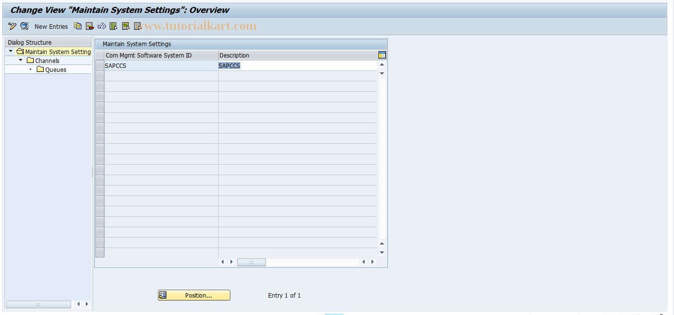 SAP TCode CRMM_IC_MCM_CCADM - Maintain System Settings