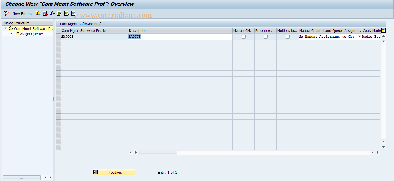 SAP TCode CRMM_IC_SPHQA - CCS SAPphone Queue Assignment Maint