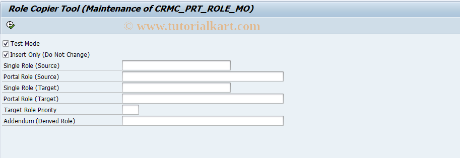 SAP TCode CRM_ROLE_COPIER - Role Copier (Portal Administration)