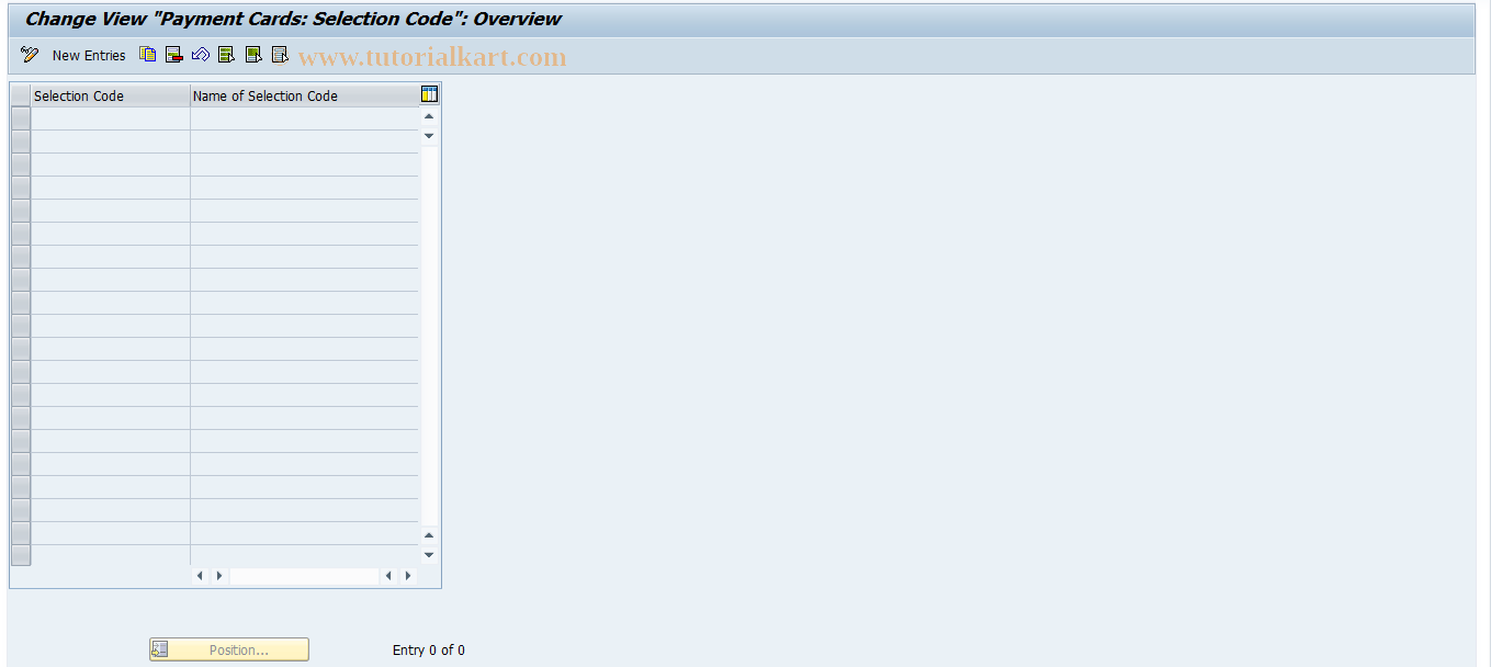 SAP TCode CRO5 - Maintain Selection Codes