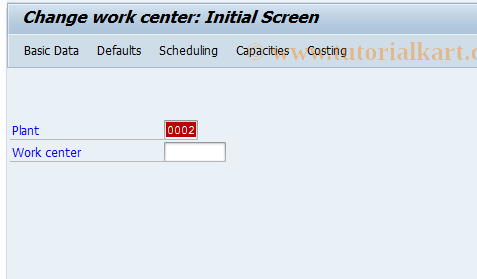 SAP TCode CRQ2 - Change work center