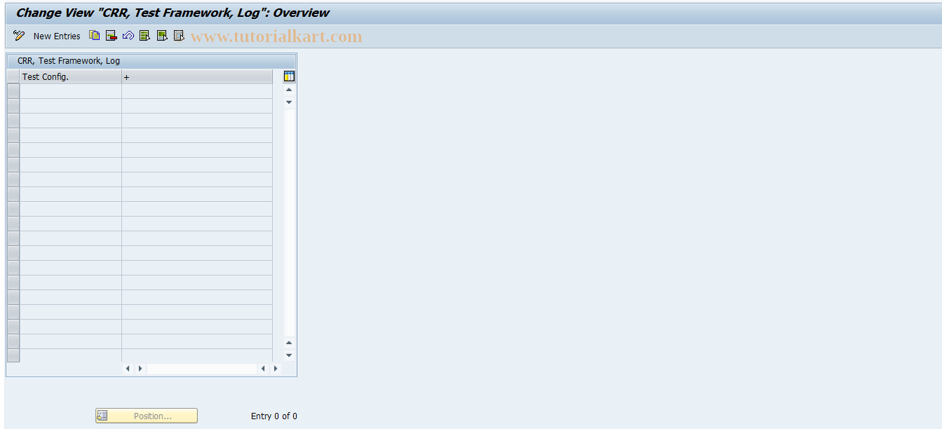 SAP TCode CRR_TFW_ID - Test of dynamic tables