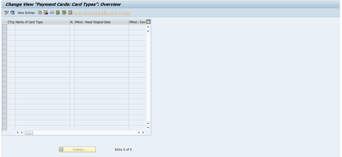 SAP TCode CRTD - Payment Card: Create Example File