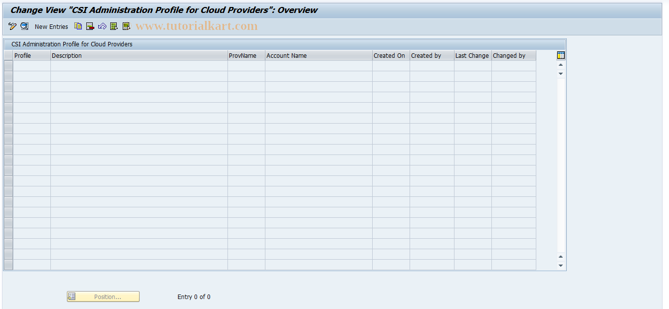 SAP TCode CSI_PROFILE - CSI: Profile Administration