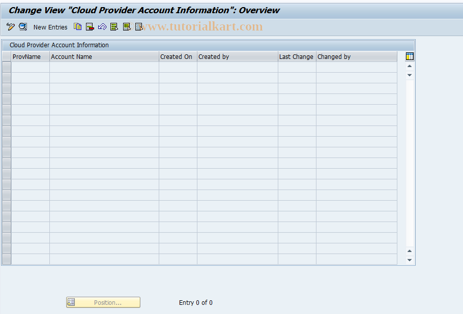 SAP TCode CSI_PROVACCOUNT - Cloud Provider Account