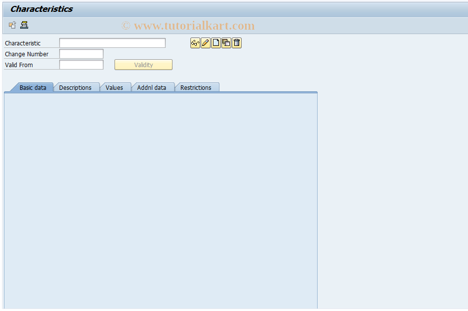 SAP TCode CT05 - Create Characteristic