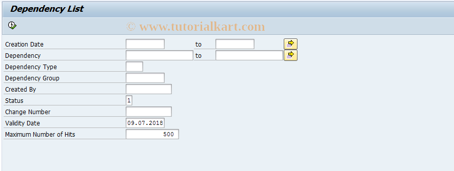 SAP TCode CU04 - Dependency List