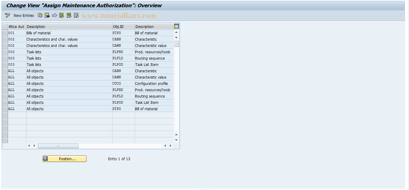 SAP TCode CU14 - Maintenance Auths for Dependencies