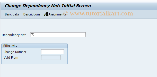 SAP TCode CU22 - Change Dependency Net