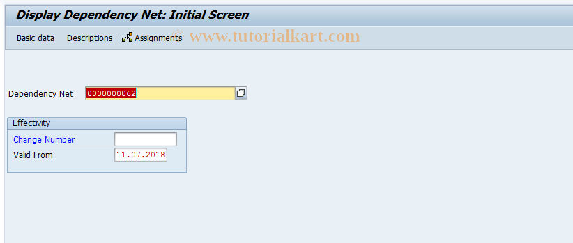 SAP TCode CU23 - Display Dependency Net