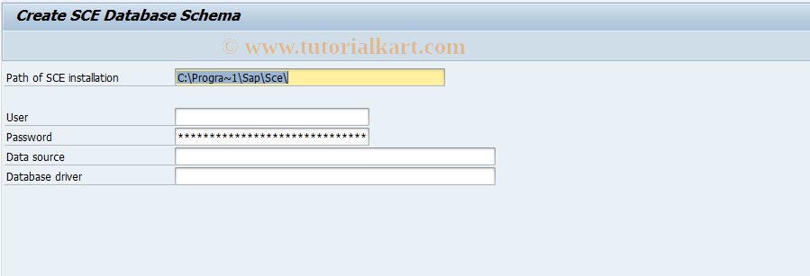 SAP TCode CU37 - Create SCE Database Schema