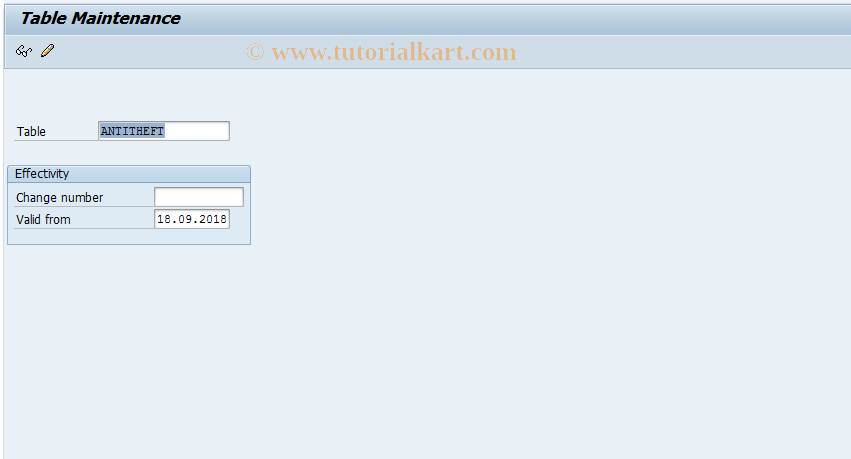 SAP TCode CU60 - Table Maintenance