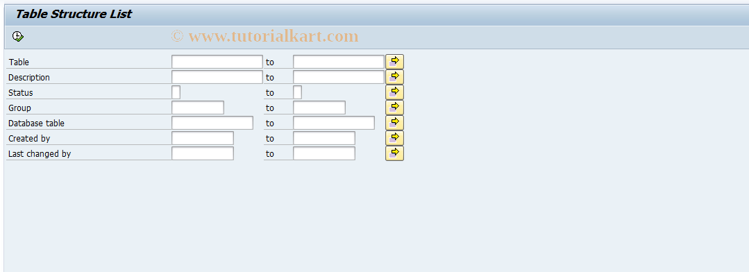 SAP TCode CU64 - Table Structure List