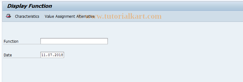 SAP TCode CU67 - Display Function