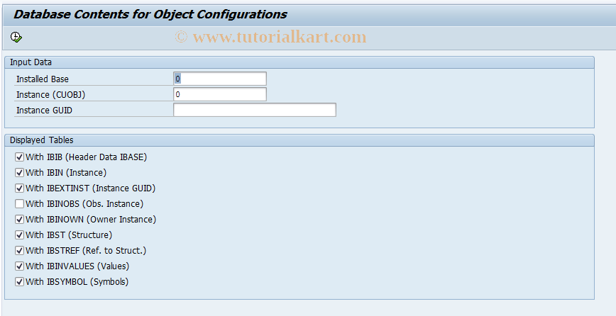 SAP TCode CUCBASEINFO - CBase Entries