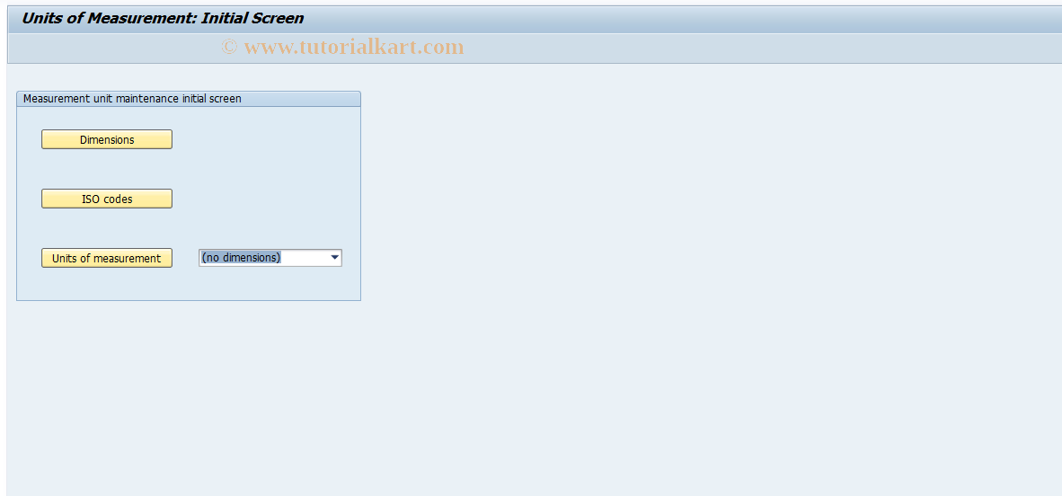 SAP TCode CUNI - Units of measure