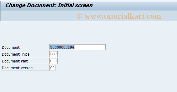 SAP TCode CV02 - Change Document Info Record