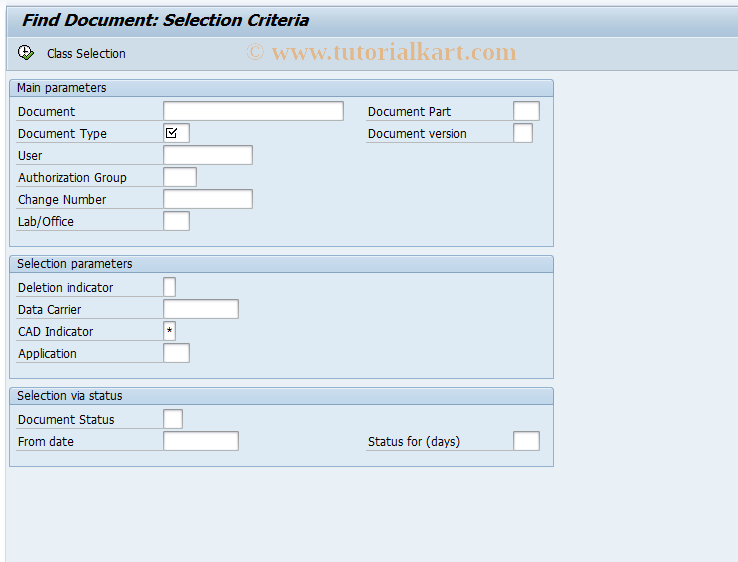SAP TCode CV04 - List Document Info Records