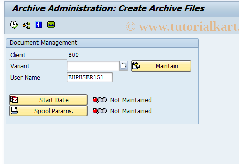 SAP TCode CVAR - Archive DMS Tables