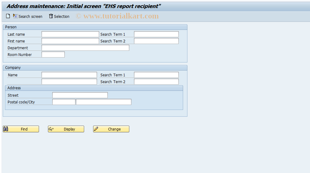 SAP TCode CVD3 - EHS: Maintain report recipient (P)