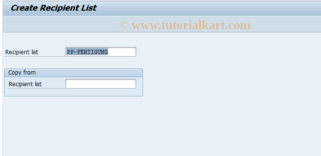 SAP TCode CVI1 - Create recipient list