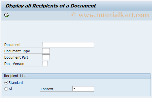 SAP TCode CVI4 - All recipients of a document