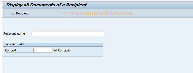 SAP TCode CVI6 - Display documents of recipient