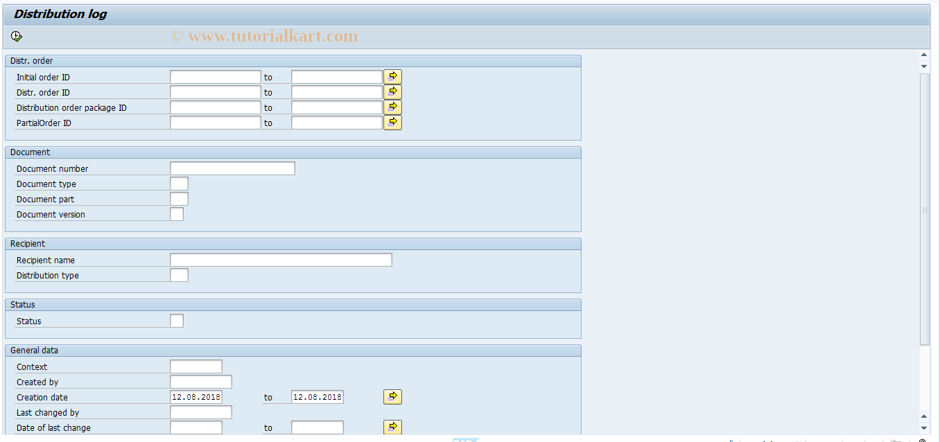 SAP TCode CVI9 - Log for distribution orders