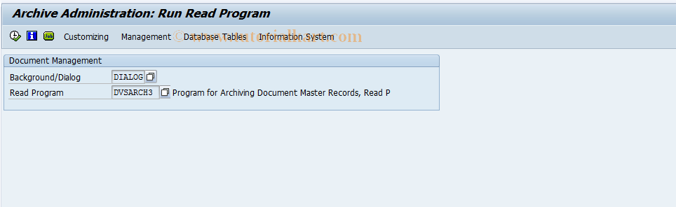 SAP TCode CVRE - Read Archived Tables