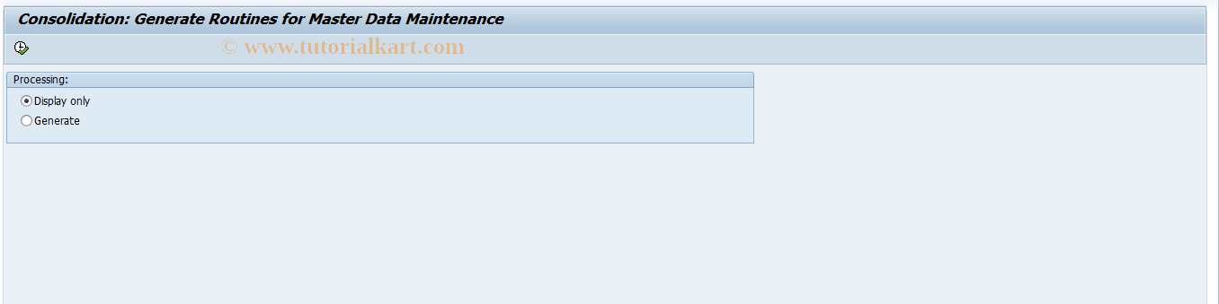 SAP TCode CX0A3 - Generate Master Data Maintenance Modules