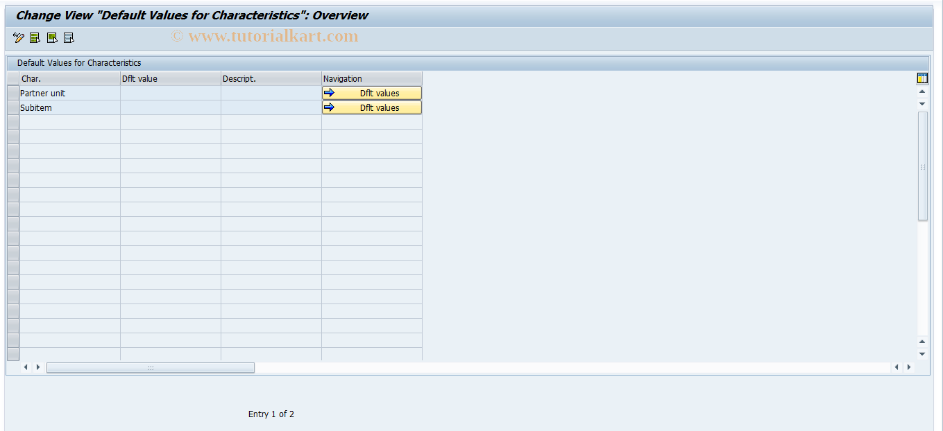 SAP TCode CX0AA - Maintain Default Values