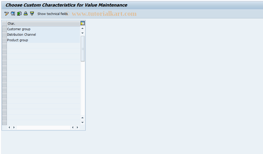 SAP TCode CX0AE - Subassign.: Maintain Char Values
