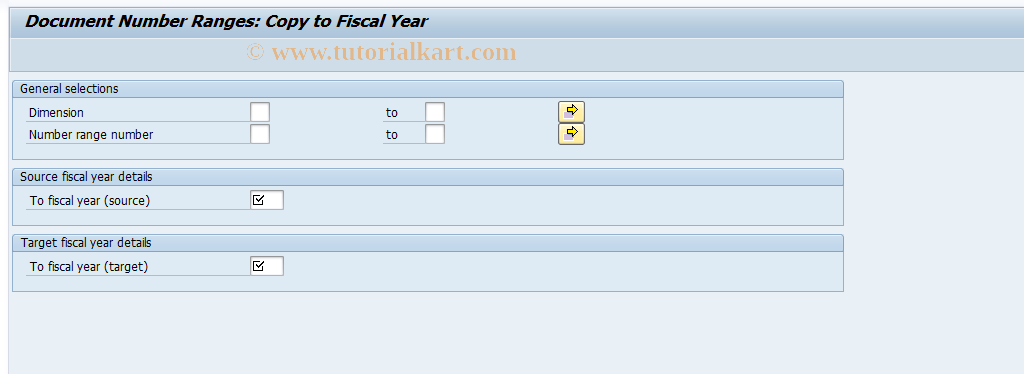 SAP TCode CX0UN - Copy Document Number Ranges