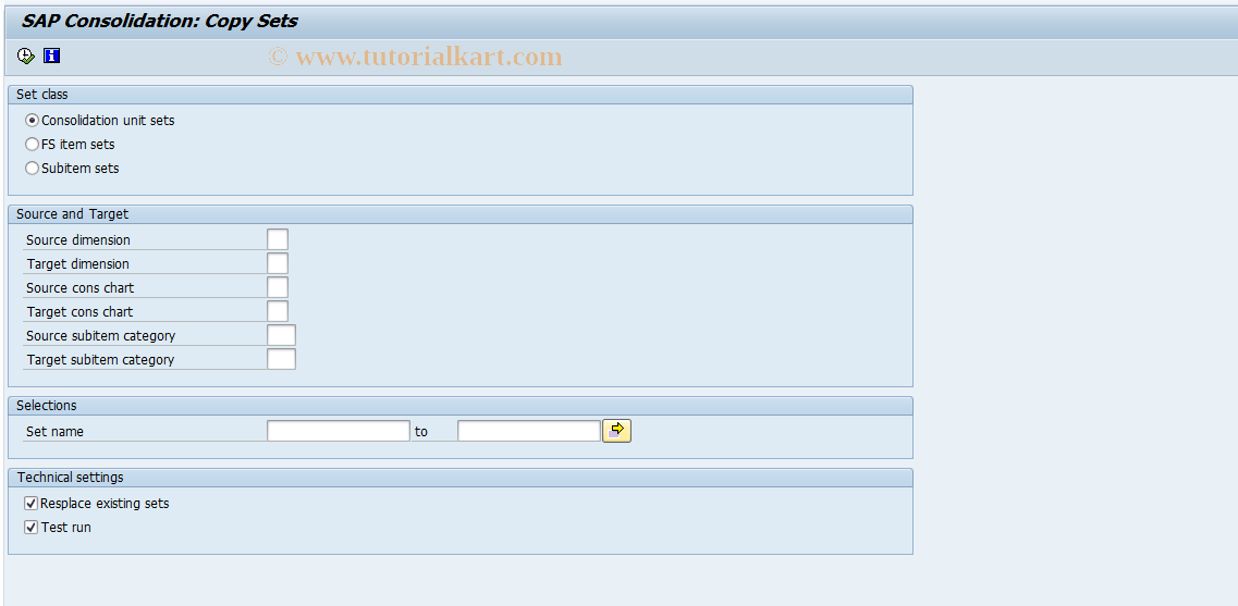 SAP TCode CX0US - EC-CS: Copy Sets