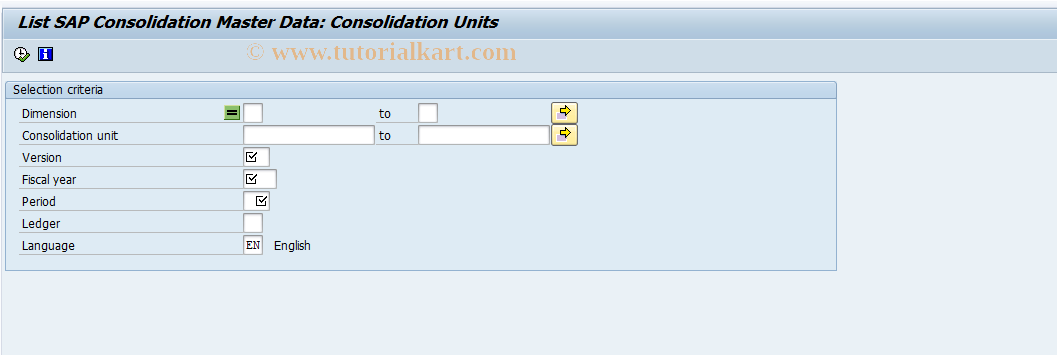 SAP TCode CX1B0 - List Master Data: Cons Units