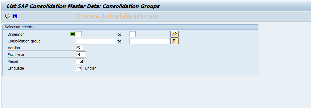 SAP TCode CX1C0 - List Master Data: Cons Groups