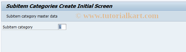 SAP TCode CX1D - Create subitem categories