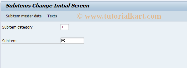 SAP TCode CX1H - Change subitems