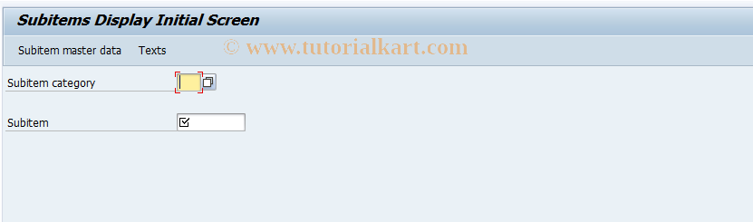 SAP TCode CX1I - Display subitems