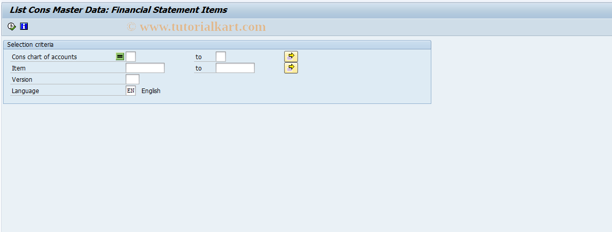 SAP TCode CX1I1 - List Master Data: FS Items