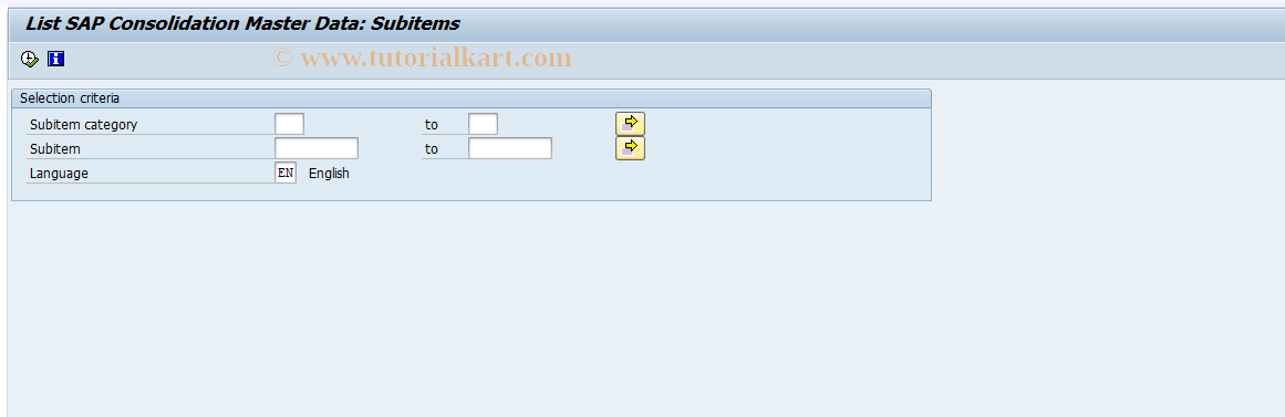 SAP TCode CX1S1 - List Master Data: Subitems