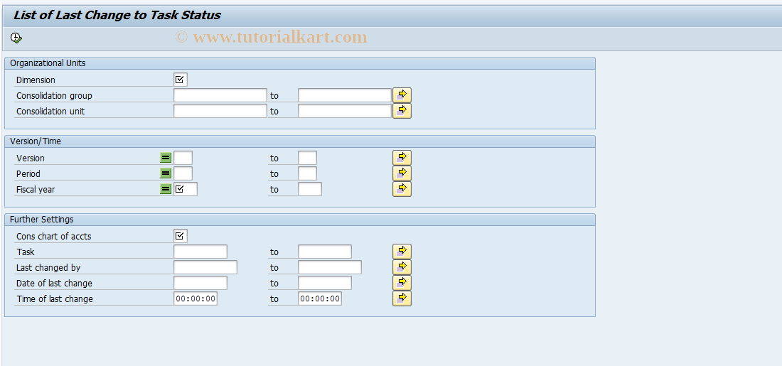 SAP TCode CX27 - List of Last Change of Task Status