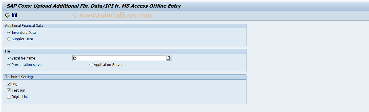 SAP TCode CX33 - Upload IPI AFD, Offline Data Entry