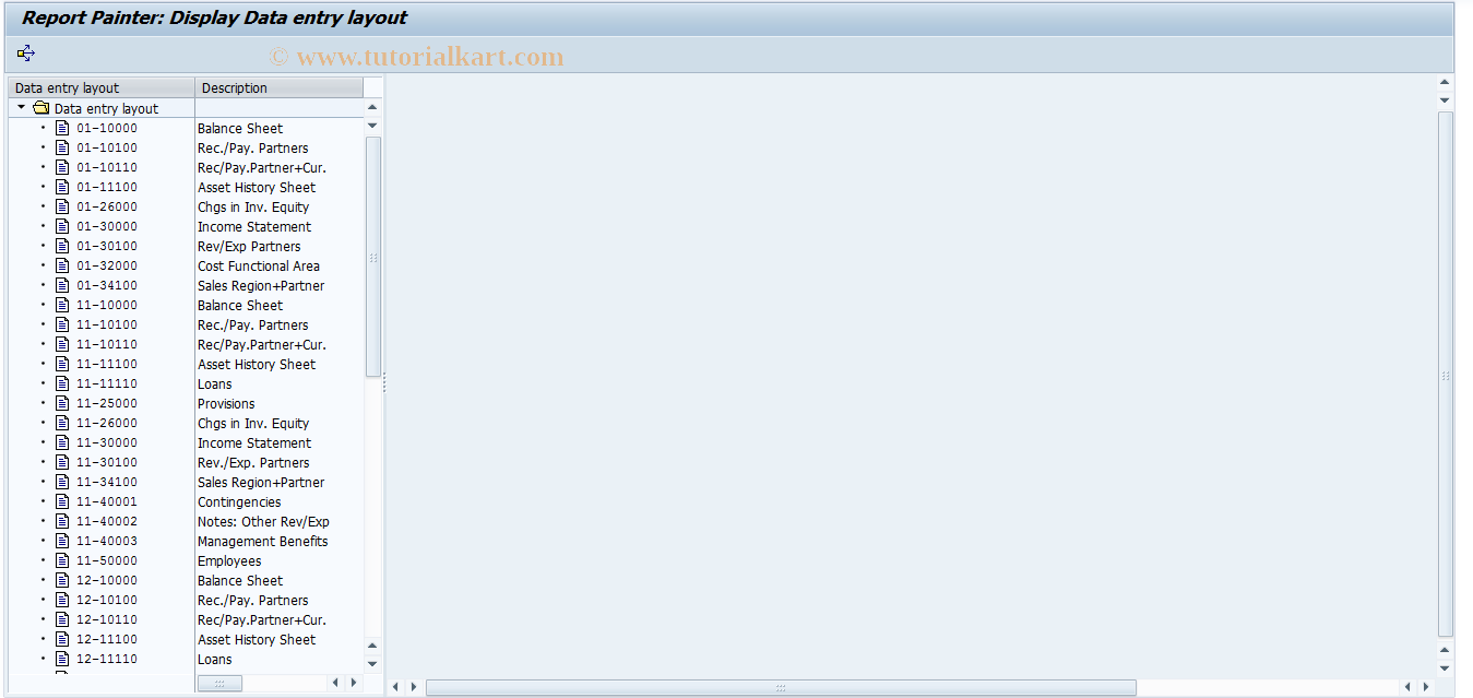 SAP TCode CX39 - Display data entry layout