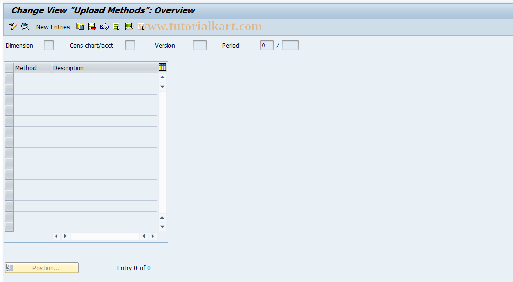 SAP TCode CX3FE - Upload Methods, Product Groups