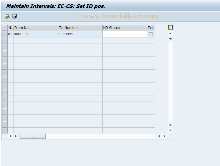 SAP TCode CX5A - Cons: Number Ranges - FS Items