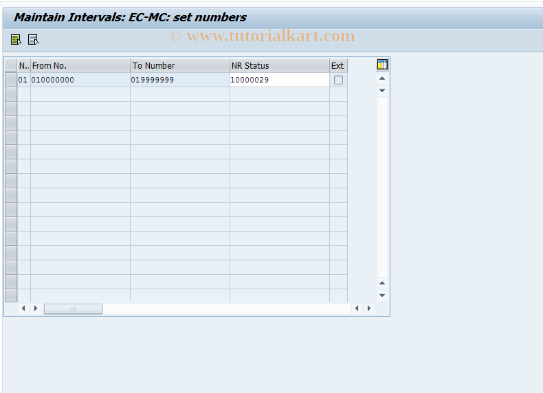SAP TCode CX5B - Cons: Number Ranges - Cons Units