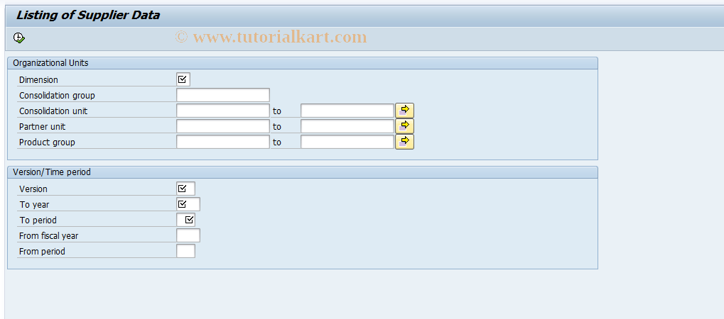 SAP TCode CX5P2 - Supplier Data