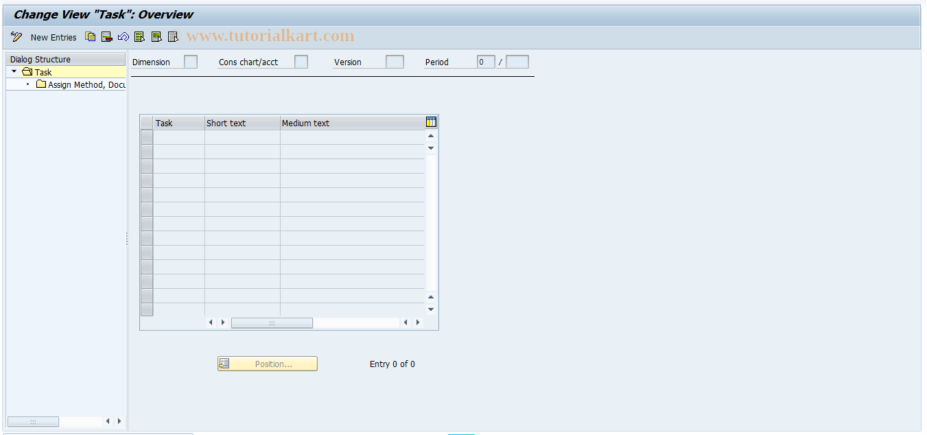 SAP TCode CX5T3 - IMG: Tasks for Reclassifications, DM