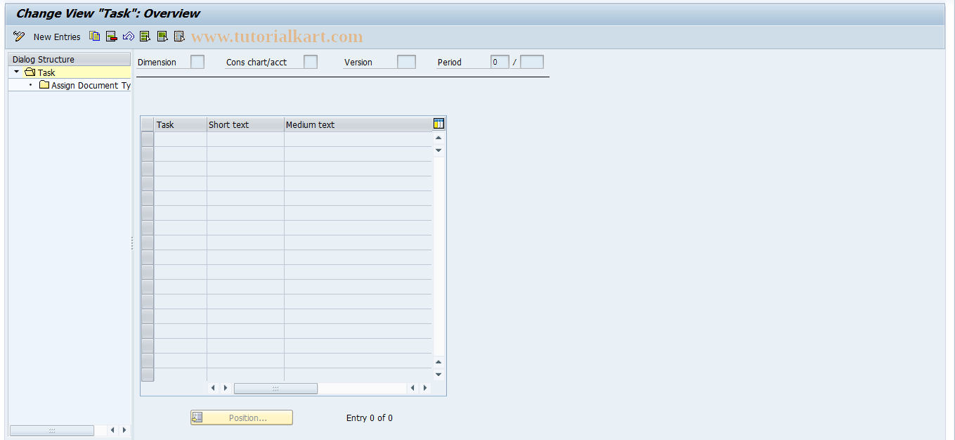 SAP TCode CX5T5 - IMG: Tasks for Prep/CG Change, DM